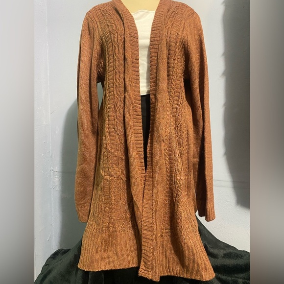 Karen Scott Women's Tan Cable Knit Cardigan Sweater - Picture 2 of 12